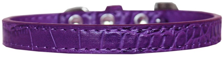 Wichita Plain Croc Dog Collar Purple Size 12